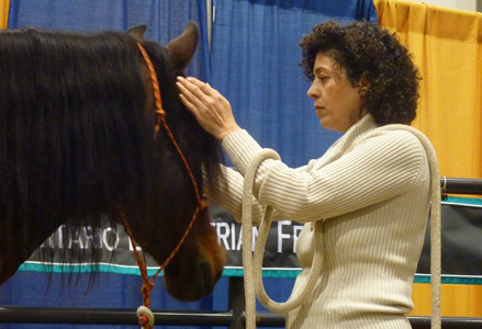 Homeira with a bay horse at the Royal Winter Fair